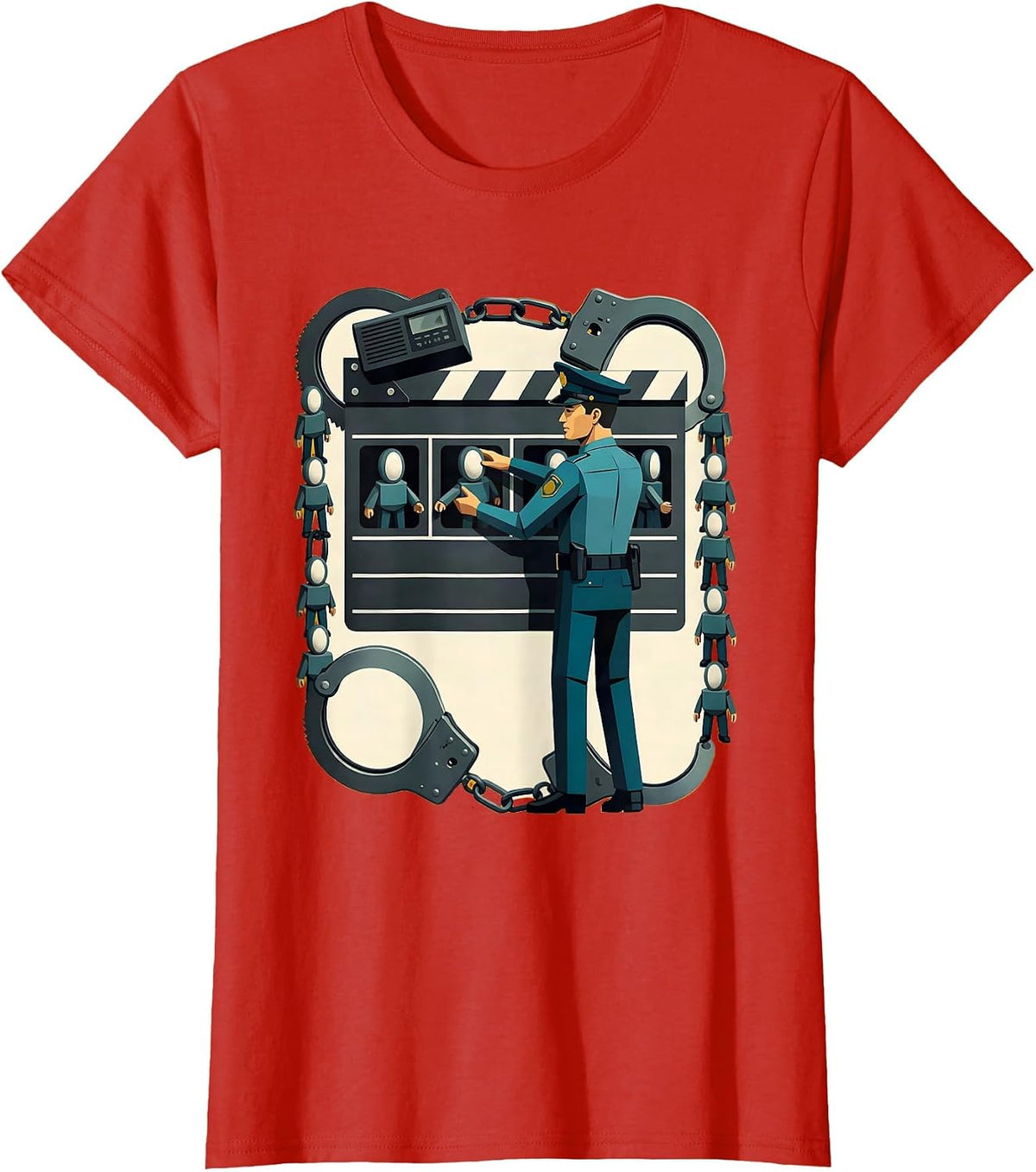 Uniformed Officer Sorting Funny Police Officer Gift T-Shirt - Red