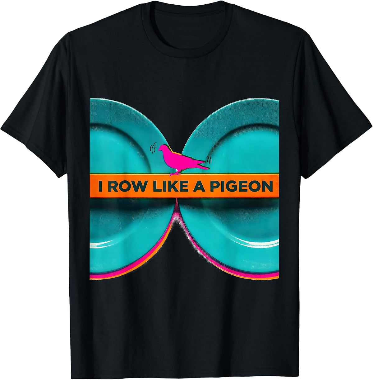 Men's I Row Like A Pigeon Funny Gym Workout Animal Pun Humor T-Shirt - Black