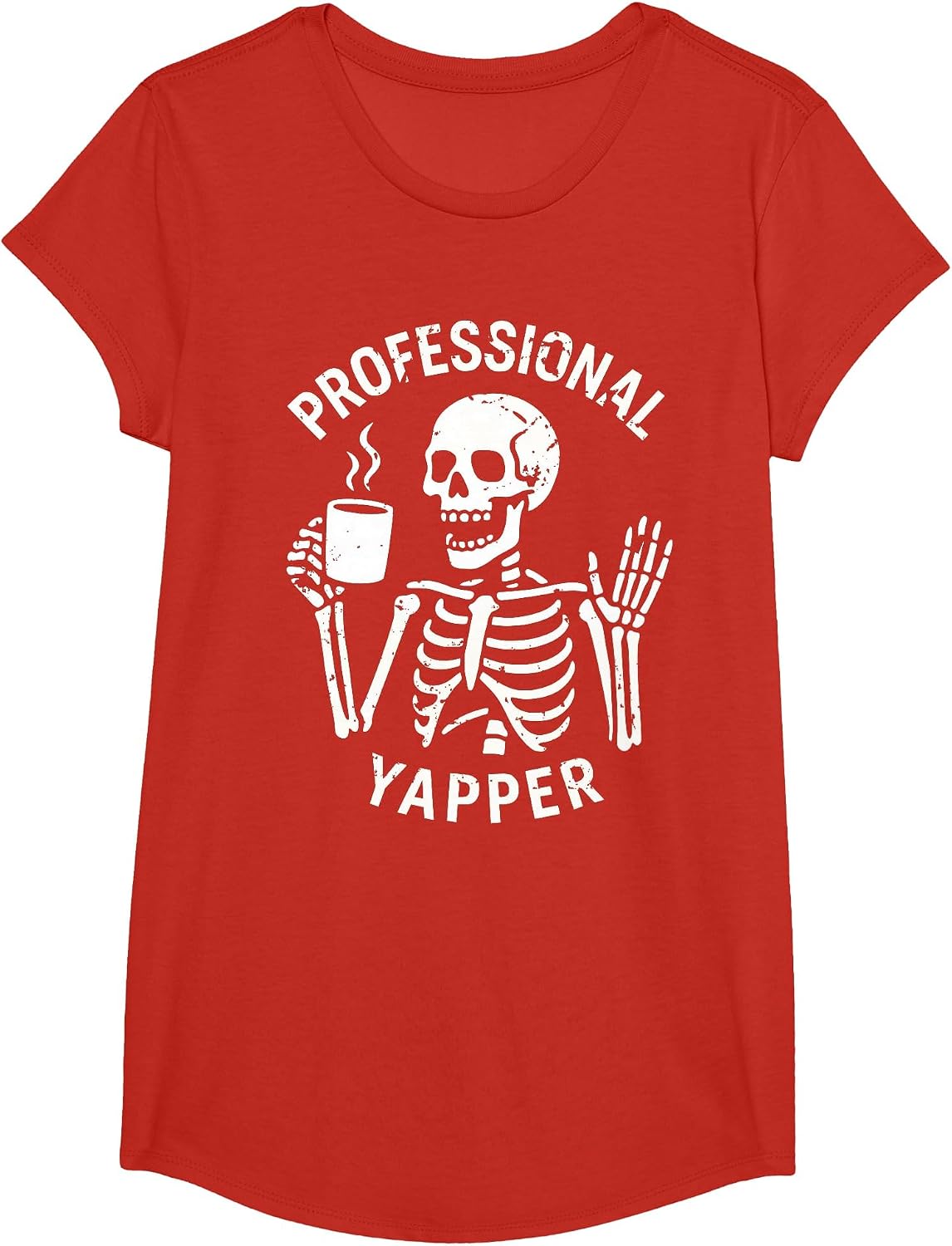Professional Yapper Shirt Funny Talking Skeleton T-Shirt - Girls Red
