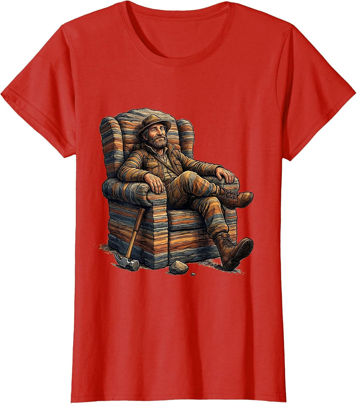 Geology Collector Lounge Rock Humor T-Shirt - Red