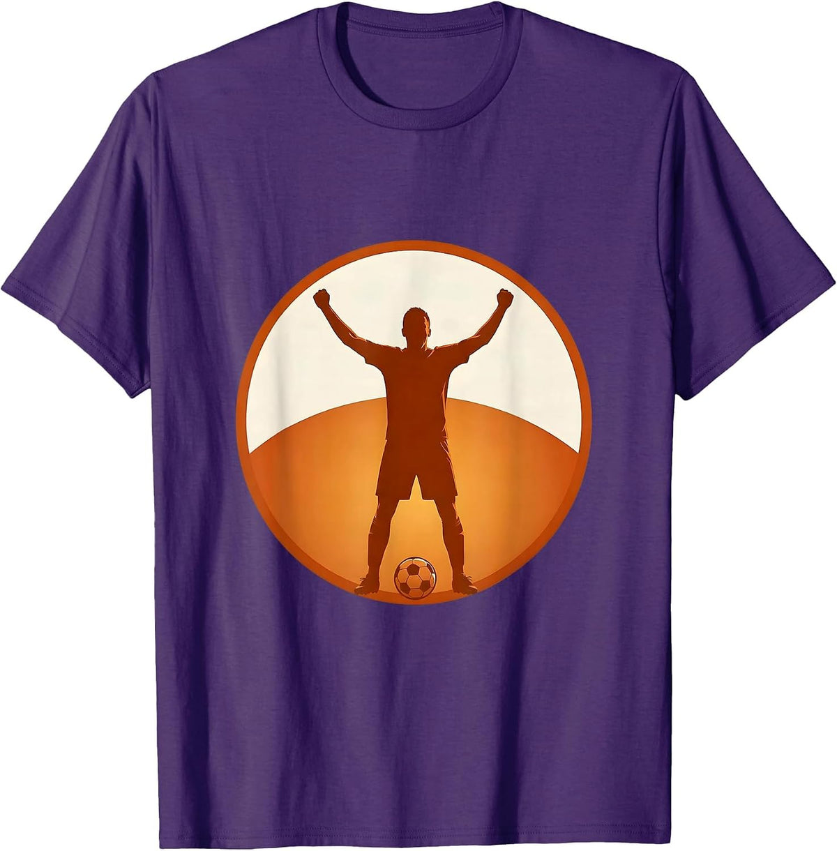 Men's Soccer Dad Cheering at Sunset Graphic Tee T-Shirt - Purple