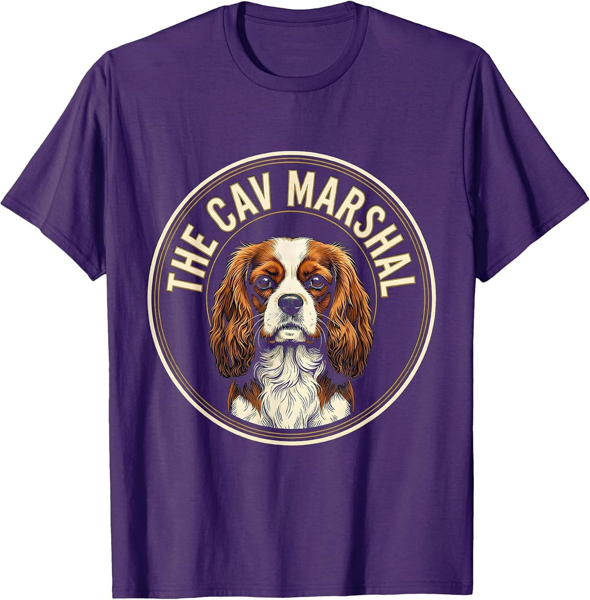 Men's The Cav Marshal Cavalier King Charles Spaniel Owner Funny T-Shirt - Purple