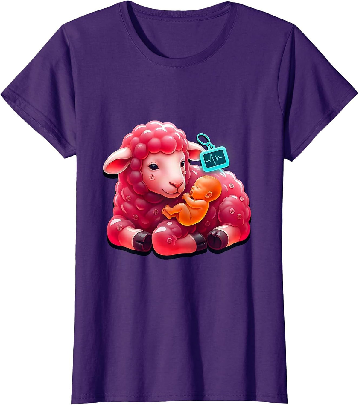 Oversized Gummy Jelly Lamb NICU Nurse Pediatric Pride T-Shirt - Purple