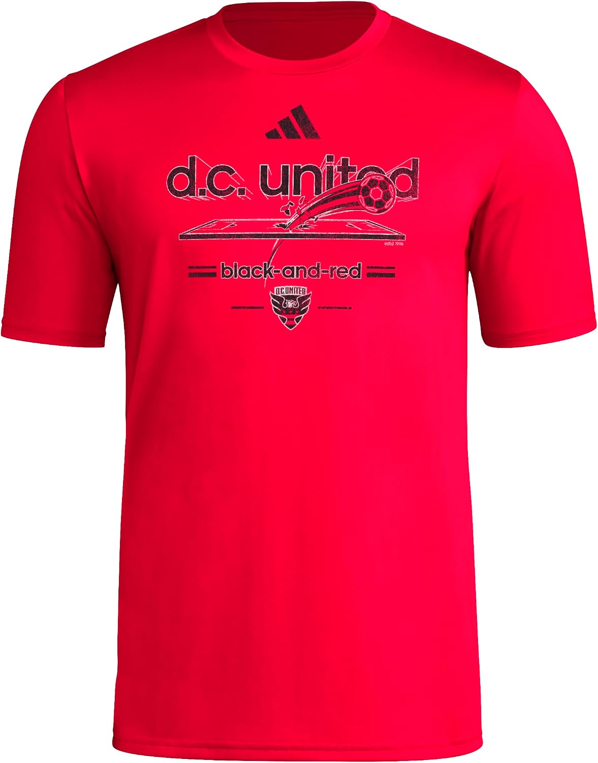 adidas Men's D.c. United Vintage World Pre-Game Short Sleeve T-Shirt - Red\/D.c. United