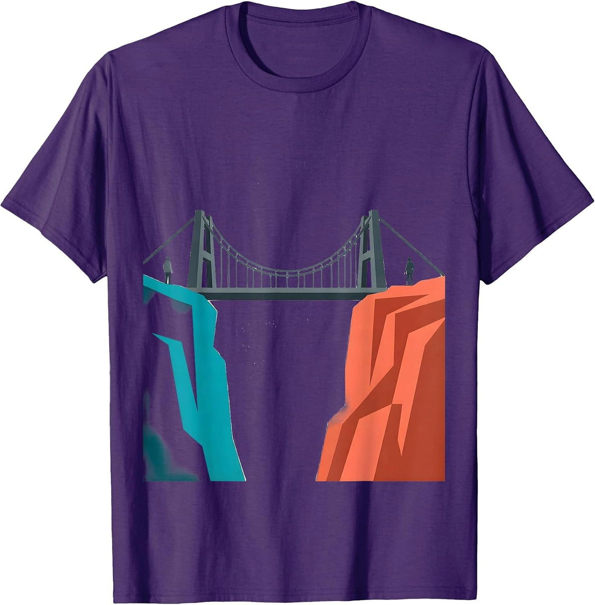 Men's Social Worker Bridge Graphic Design Gift T-Shirt - Purple