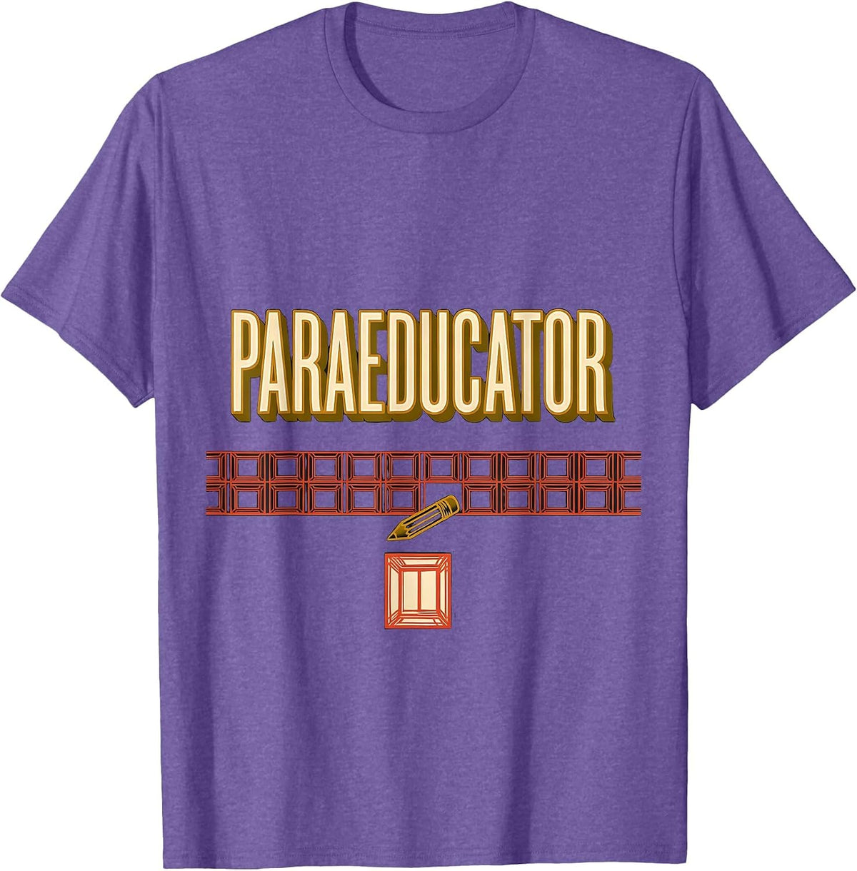 Men's Paraeducator Sign Painter Showcard Teacher Aide School T-Shirt - Purple Heather