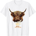 Men's Messy Until Coffee Funny Highland Cow Coffee Lover Humor T-Shirt - White