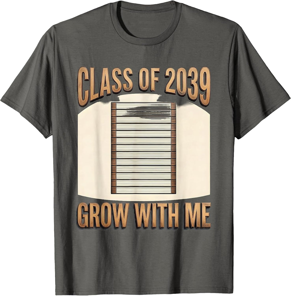 Men's Class Of 2039 Grow With Me Sentimental Keepsake First Day T-Shirt - Asphalt Grey