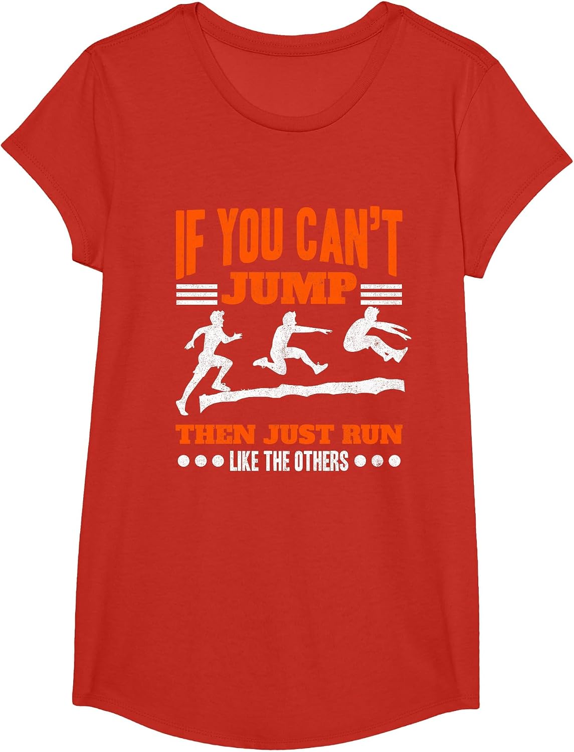 Long Jumping Triple Jumper Track and Field Long Jump T-Shirt - Girls Red