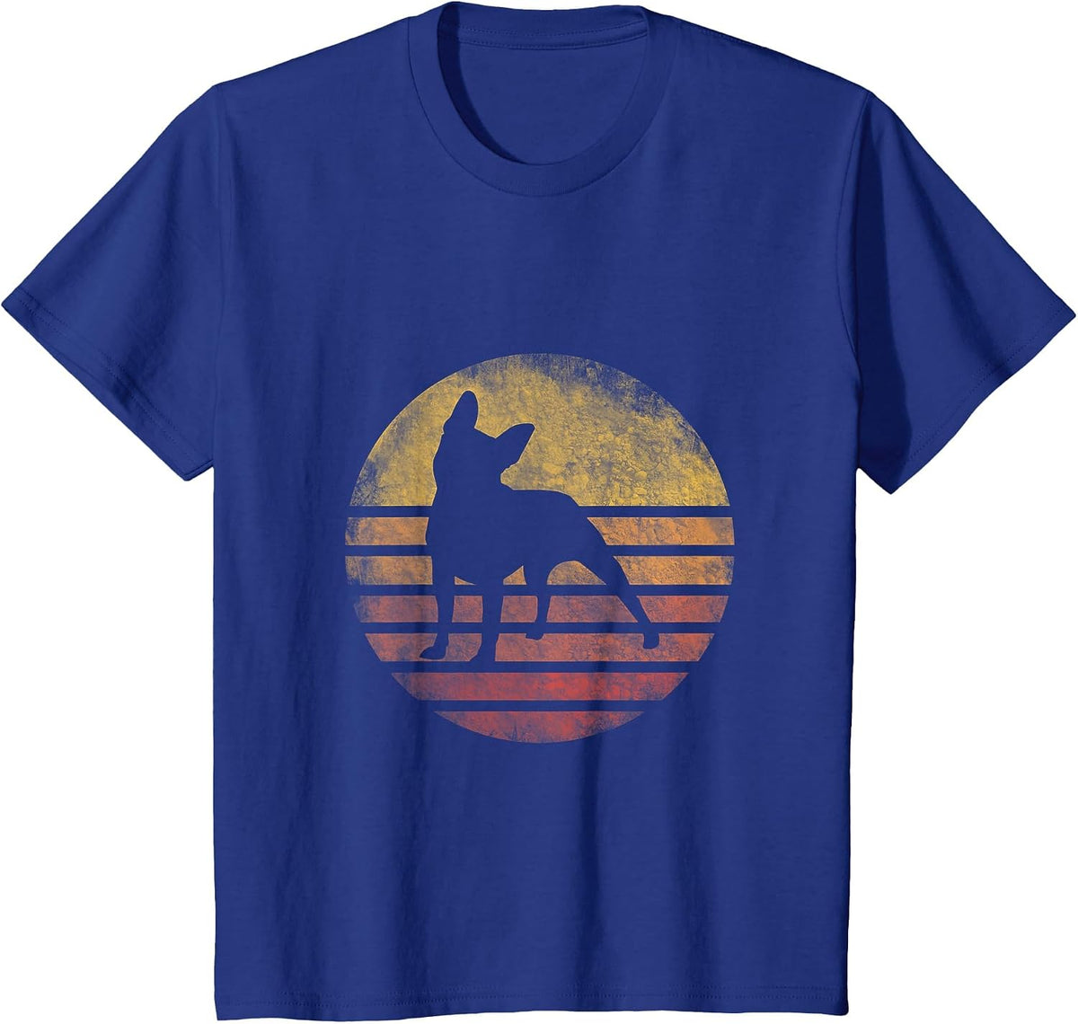 Retro Vintage Boston Terrier Dog Shirt 70s Silhouette Breed T-Shirt - Royal Blue
