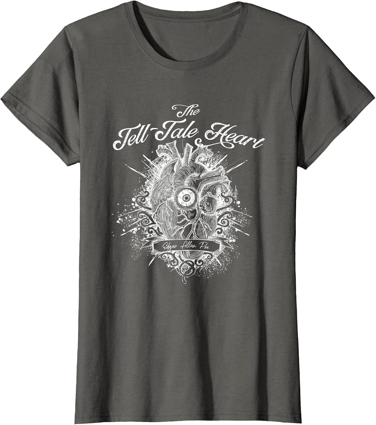 The Tell Tale Heart, Edgar Allan Poe, Gothic Literature tee T-Shirt - Asphalt Grey
