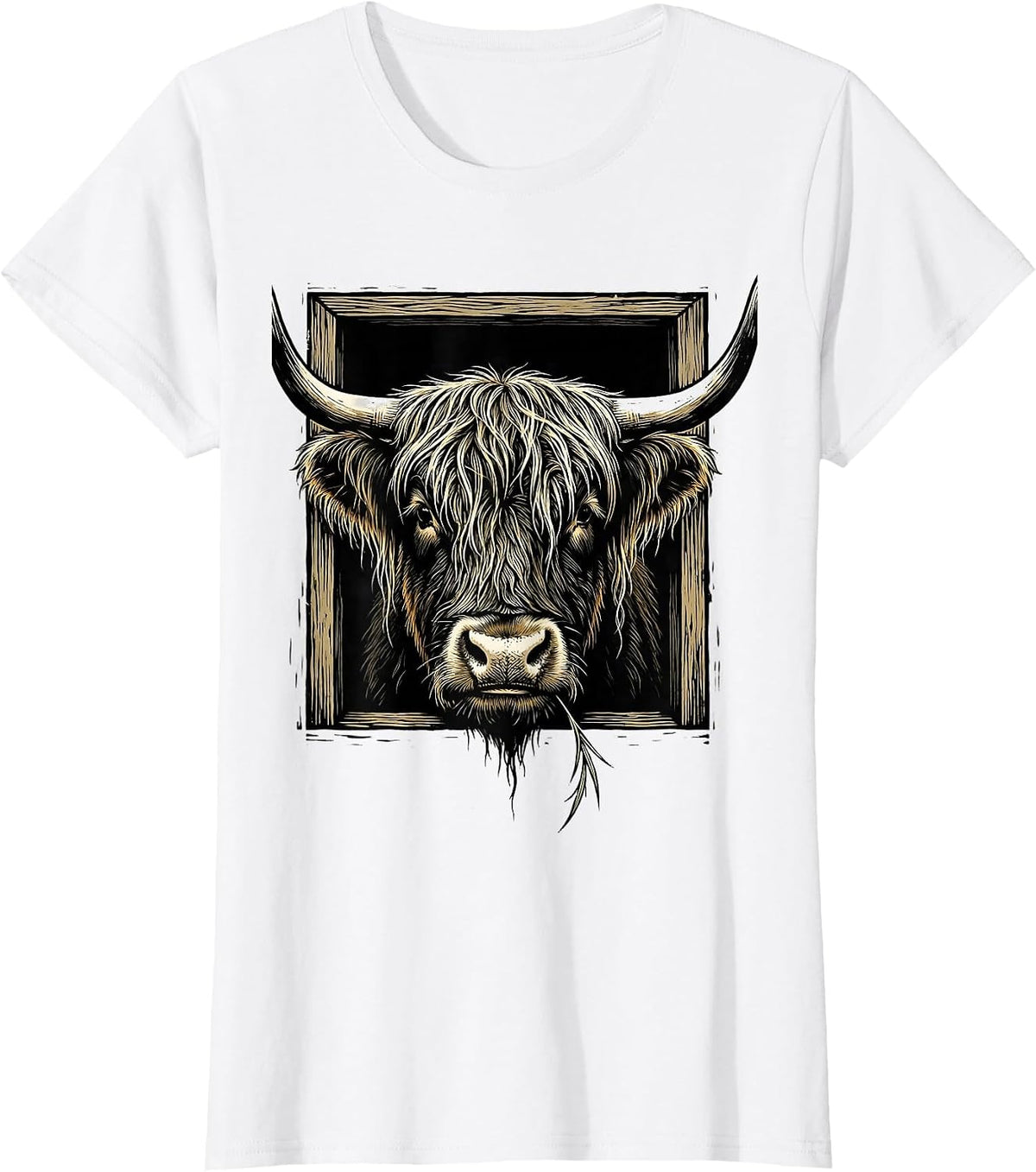 Highland Cow Farm Animal Humor Funny Rural Lifestyle T-Shirt - White