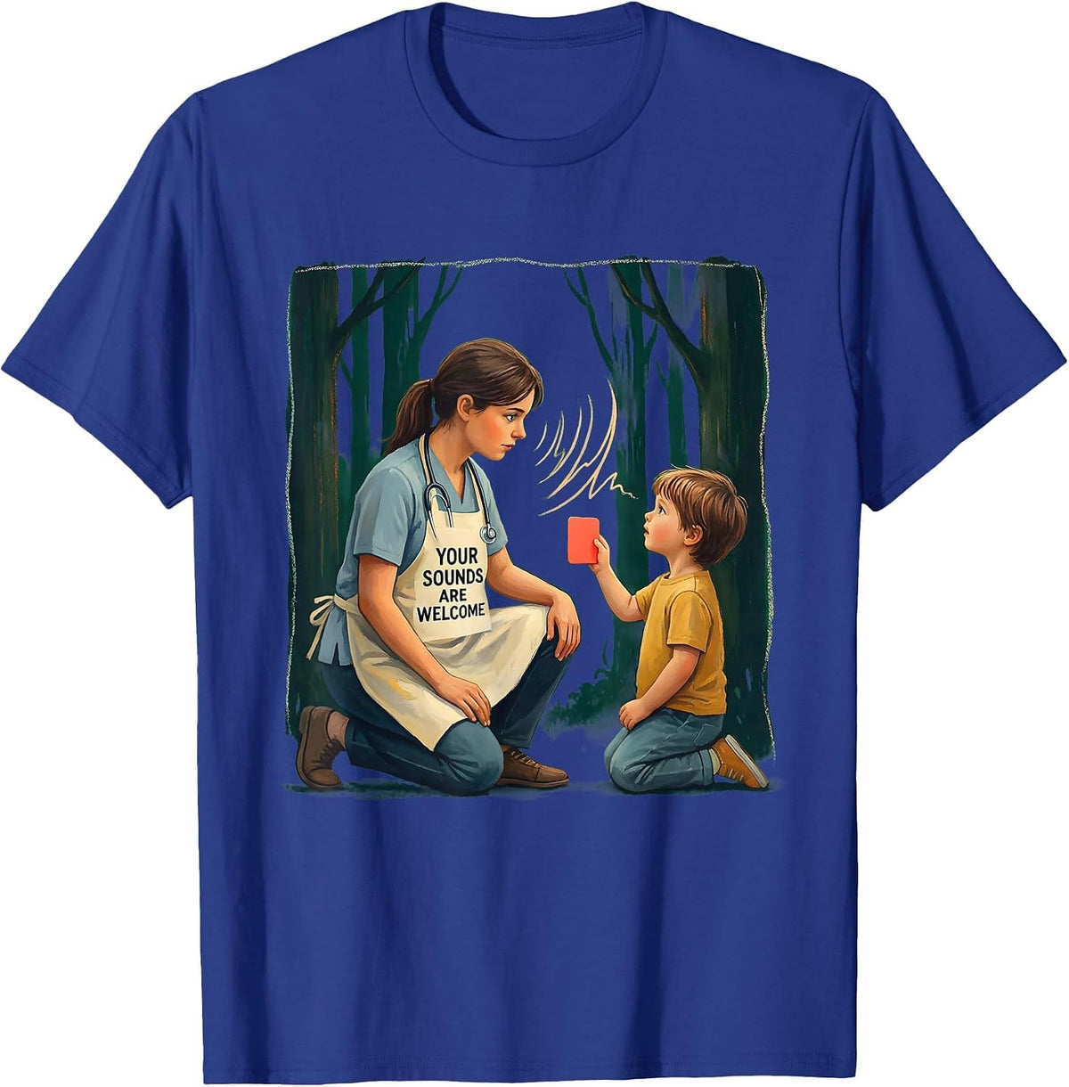 Men's Your Sounds Are Welcome Storybook Speech Language T-Shirt - Royal Blue