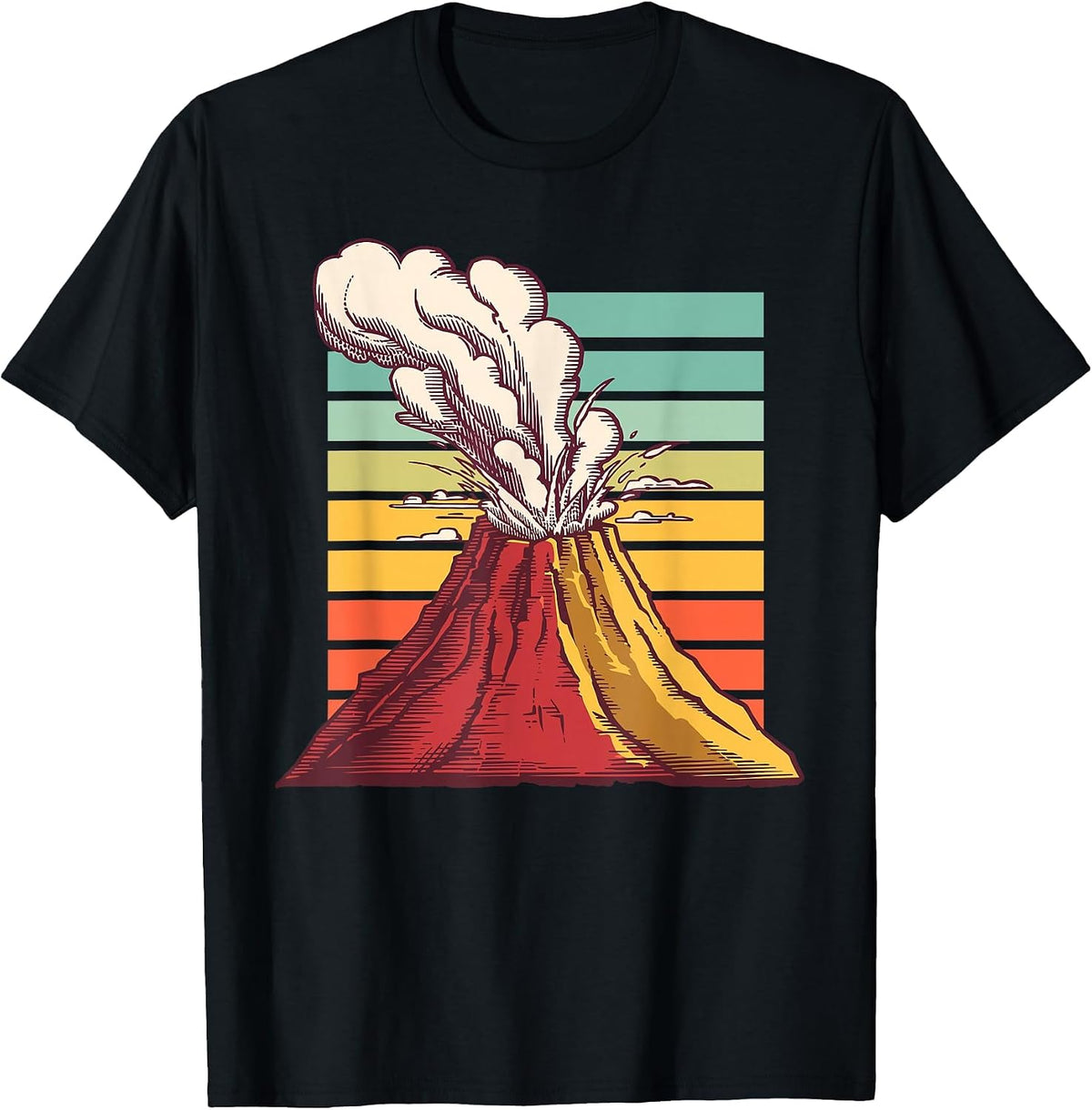 Cool Volcano Art for Men Women Kids Geology Volcano Lover T-Shirt - Black