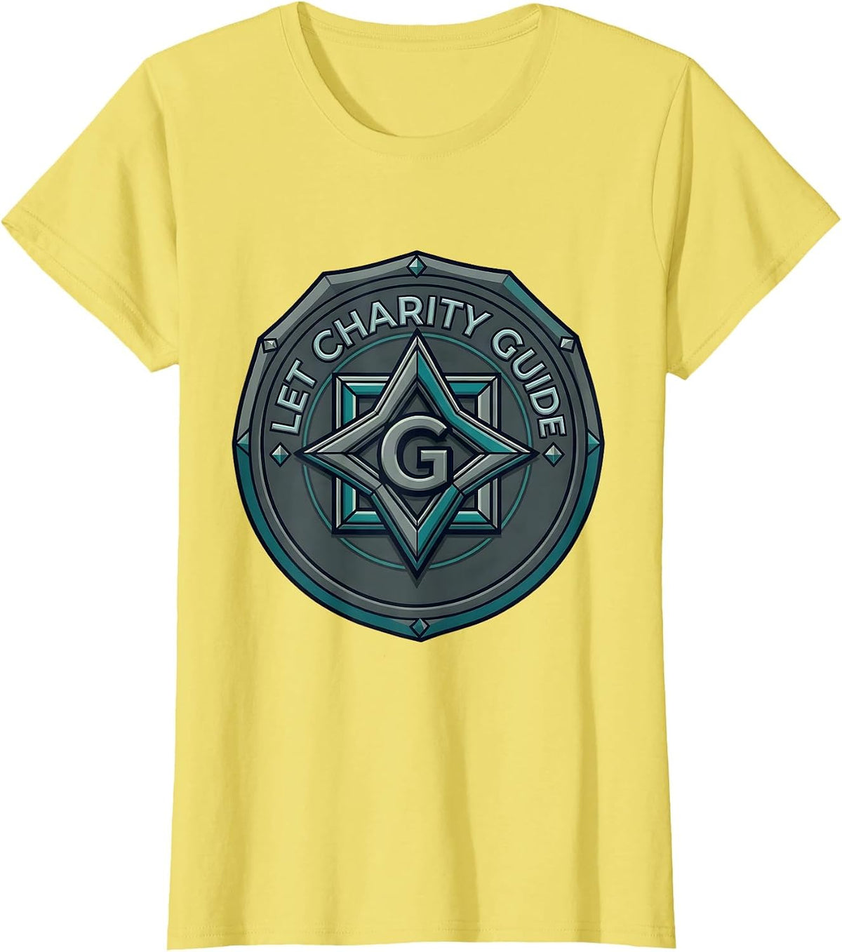 Let Charity Guide Freemason Square and Compass Masonic Pride T-Shirt - Lemon Yellow