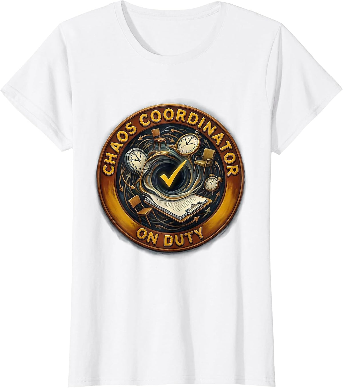 Chaos Coordinator On Duty Funny Design T-Shirt - White