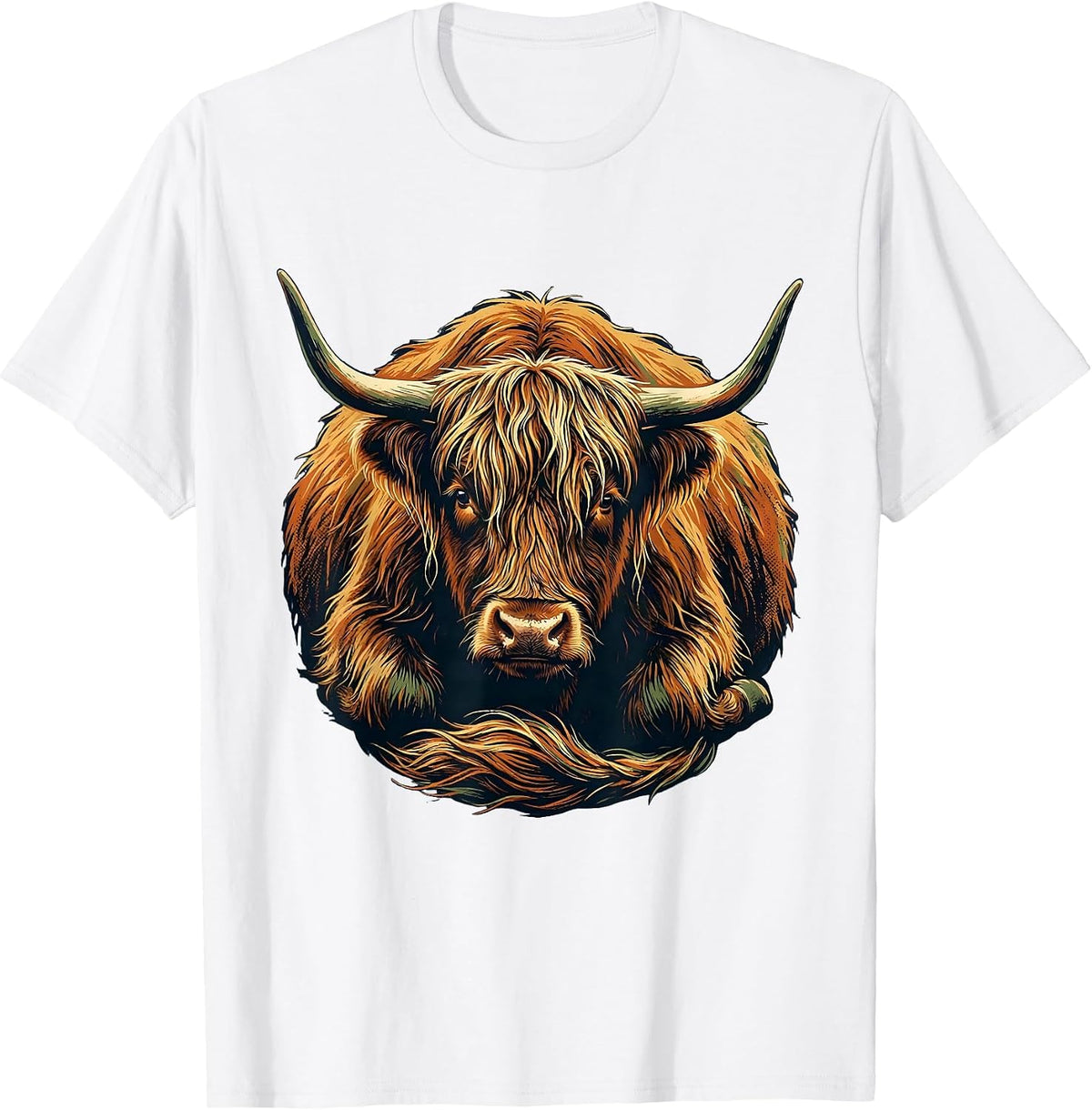 Men's Sealed Highland Cow Farm Animal Humor Cute T-Shirt - White