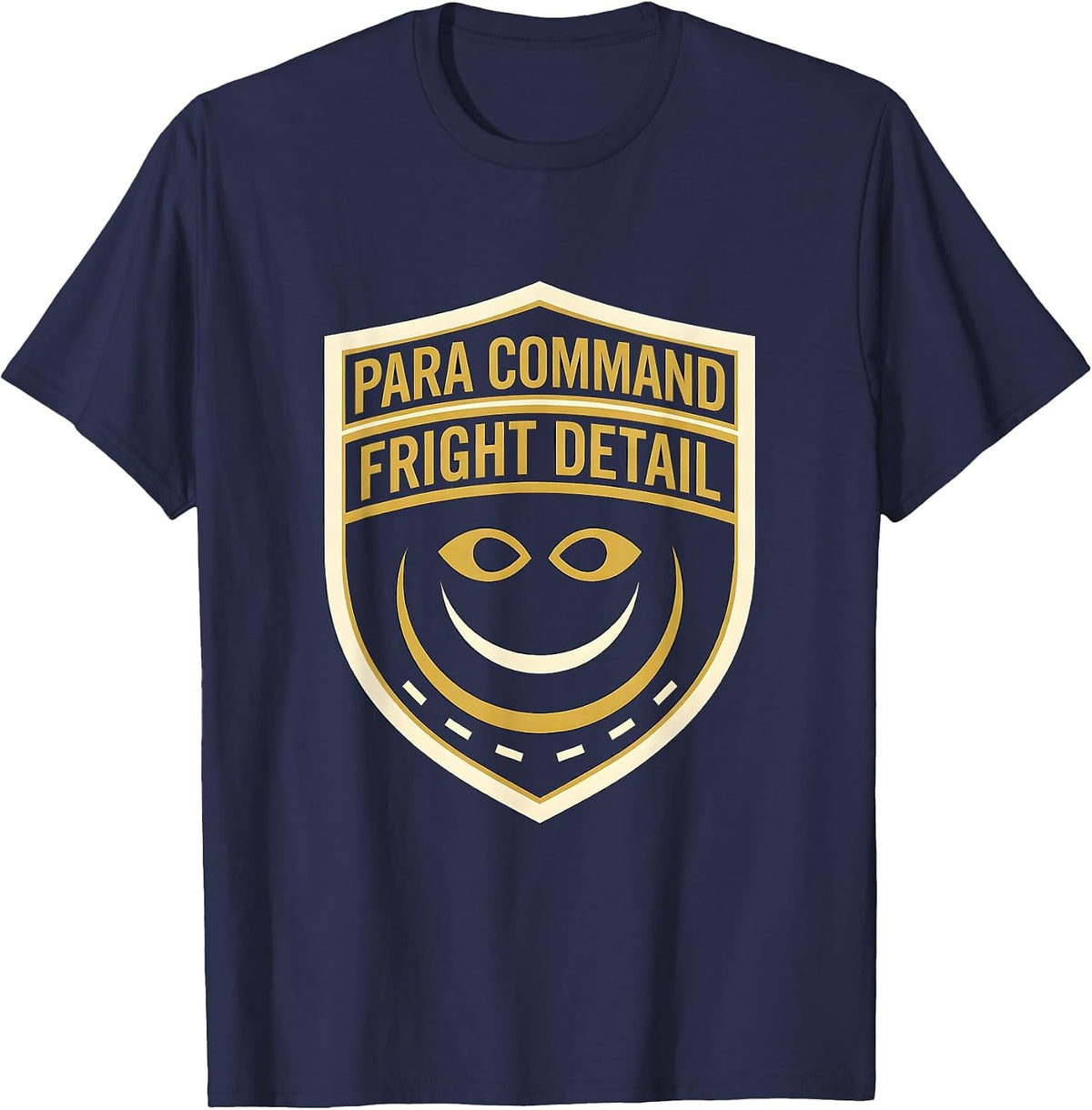 Para Command Fright Detail Emblem Paraeducator Halloween T-Shirt - Navy Blue