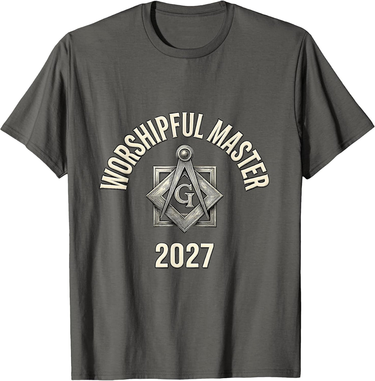 Worshipful Master 2027 Masonic Installation Freemason Gift T-Shirt - Asphalt Grey