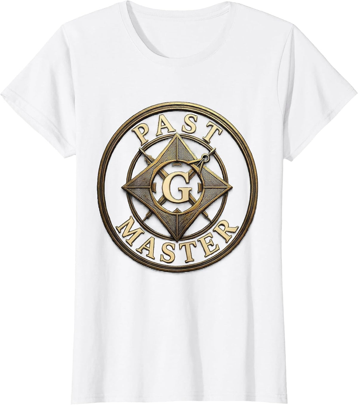 Past Master Masonic Square and Compass Freemason Grand Lodge T-Shirt - White