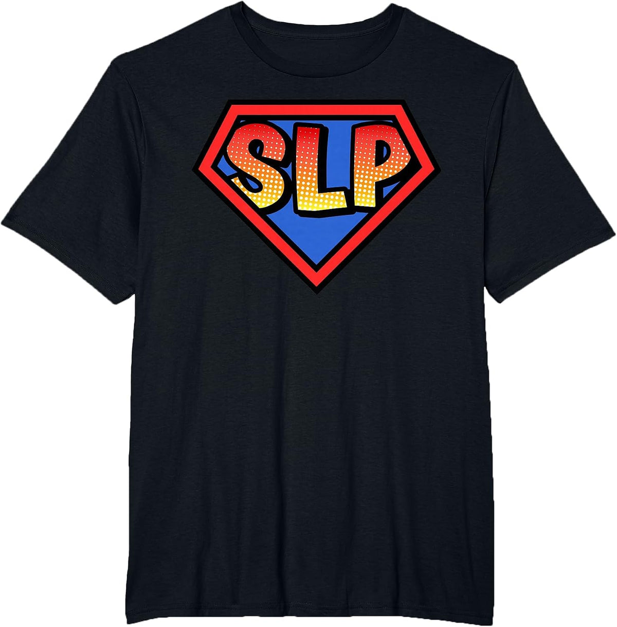 Superhero SLP Speech Therapy Halloween Costume Tees T-Shirt - Black