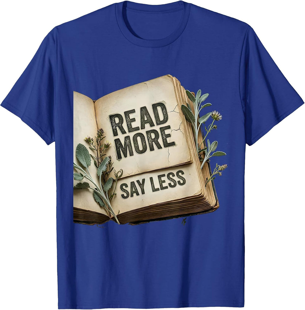 Men's Read More Say Less English Teacher Design T-Shirt - Royal Blue