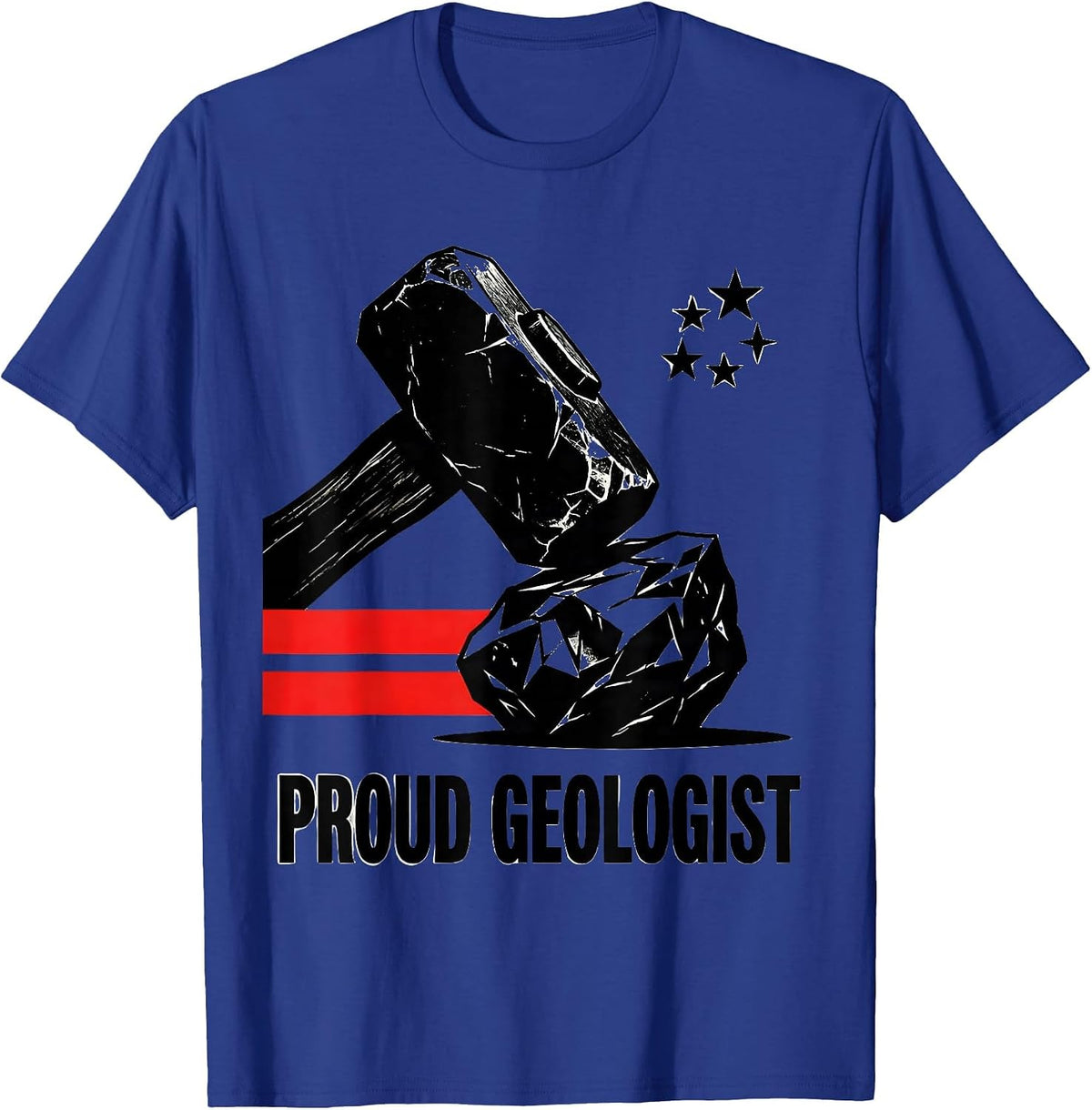 Men's Proud Geologist Brutalist Graphic Patriotic Occupation Pride T-Shirt - Royal Blue