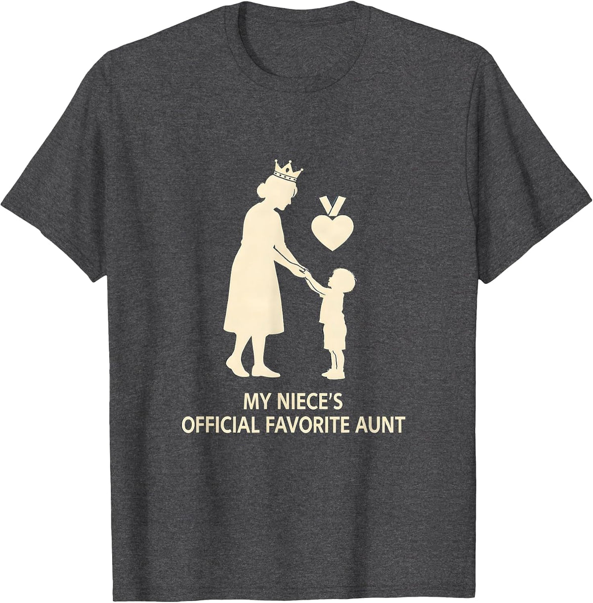 Men's My Niece's Official Favorite Aunt Funny Auntie Godmother T-Shirt - Dark Heather Grey