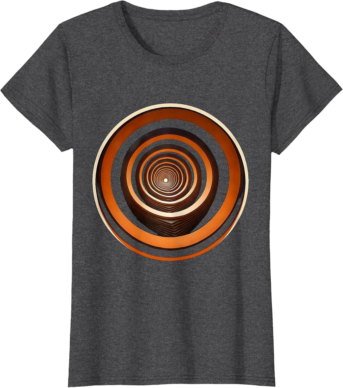 Women's Spiral Staircase Bottom Up Architecture Design T-Shirt - Dark Heather Grey