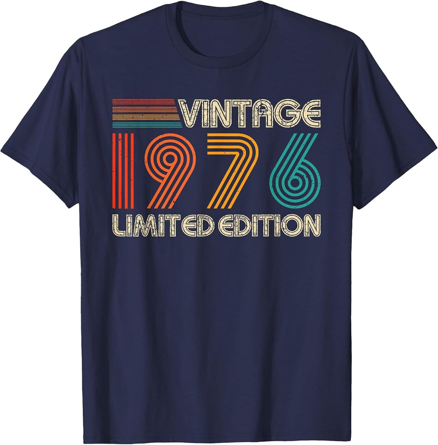 Vintage 1976 Limited Edition Classic 1976 Men Women Vintage T-Shirt - Navy Blue