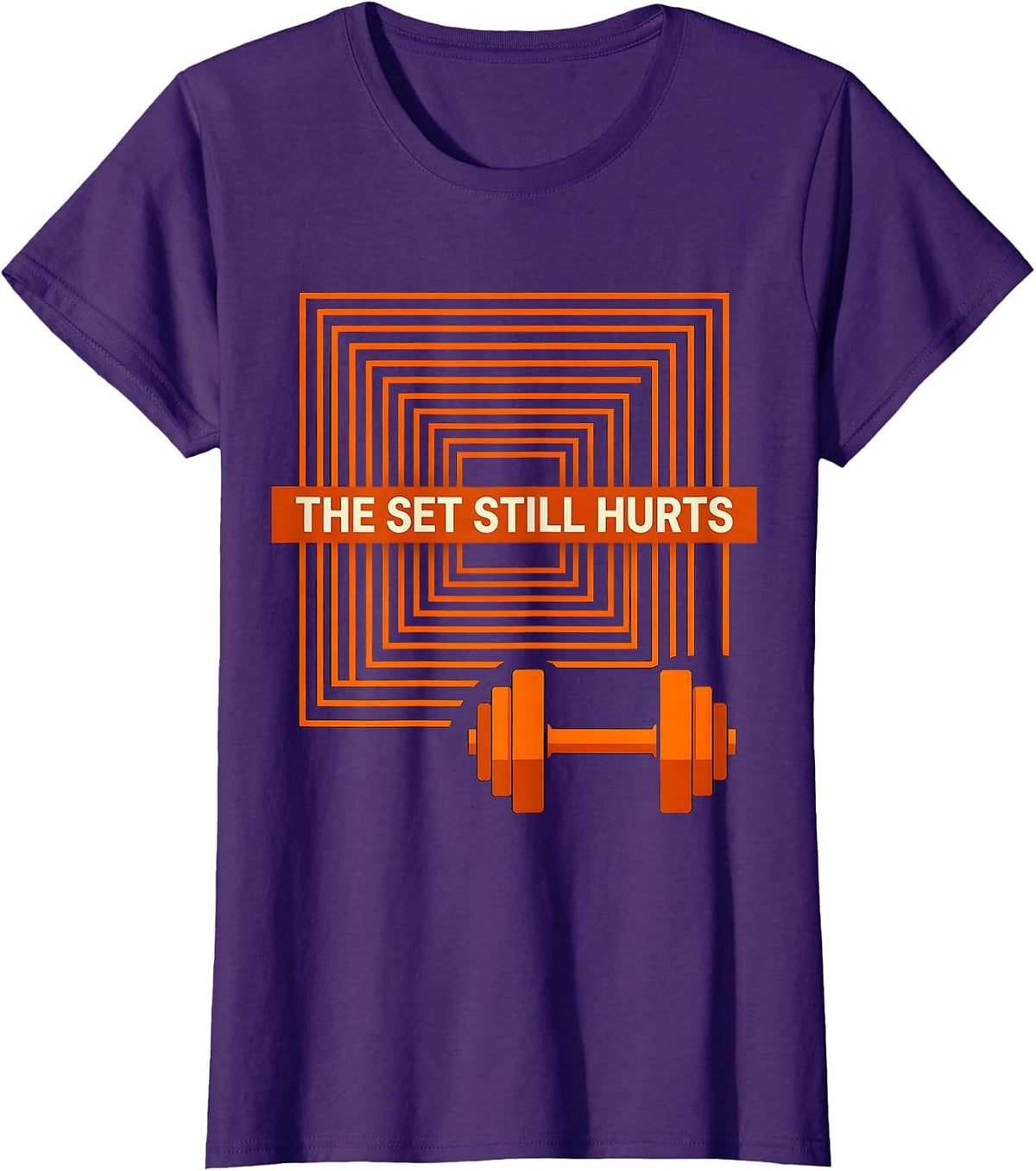 Women's The Set Still Hurts Funny Gym Workout Weightlifting Humor T-Shirt - Purple