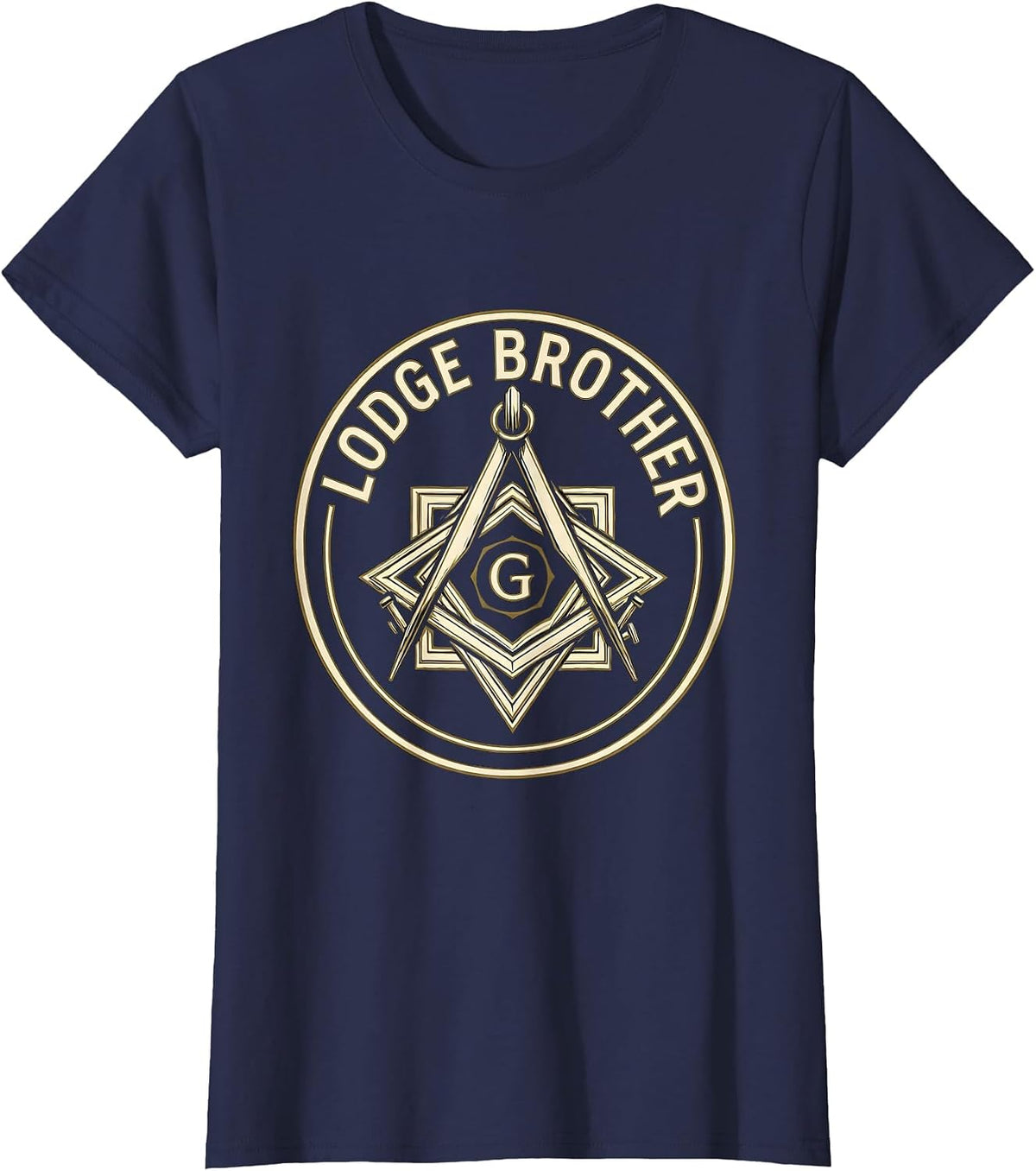 Women's Lodge Brother Freemason Square And Compass Fraternal Pride T-Shirt - Navy Blue