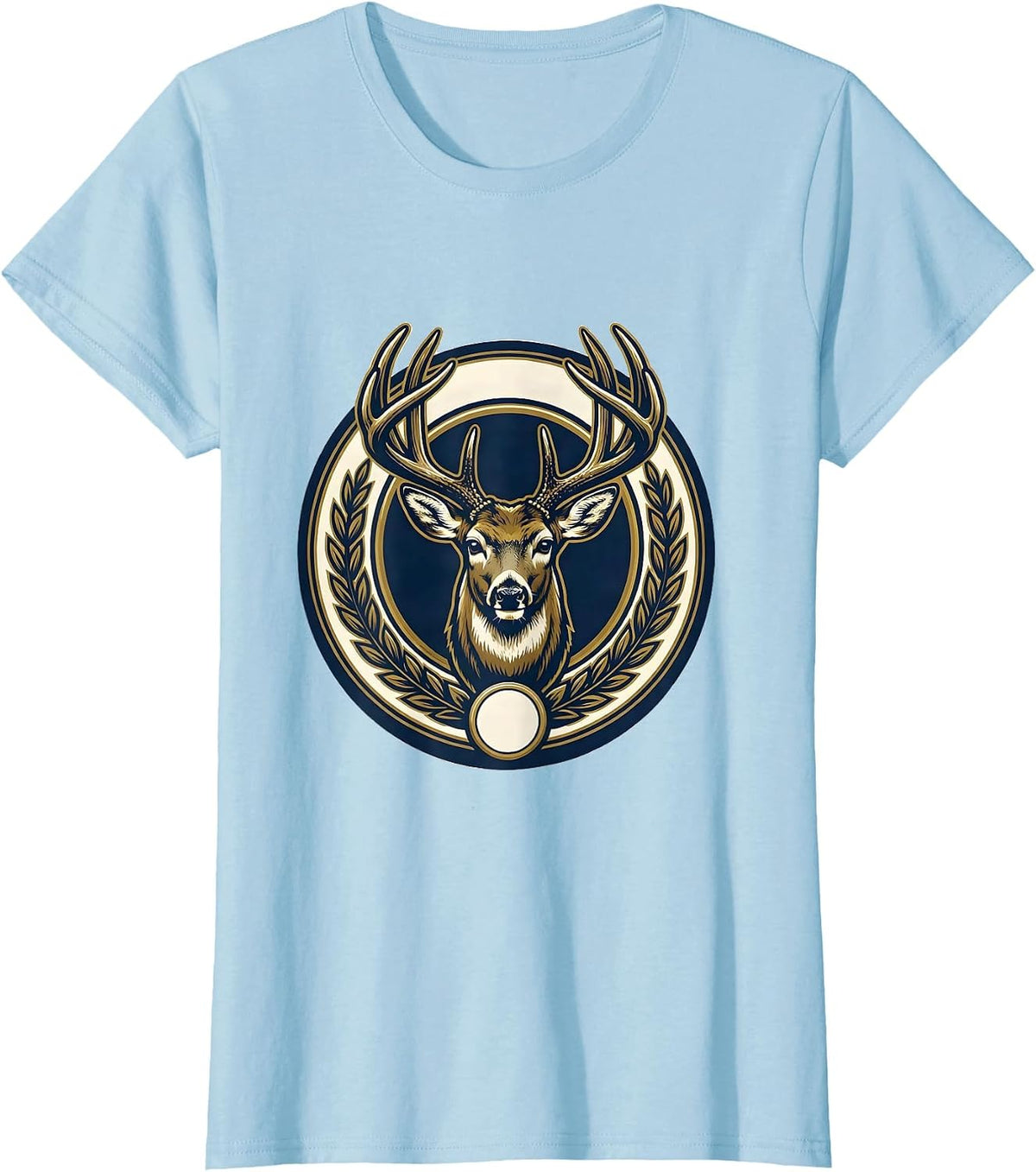 Sealed Whitetail Buck Hunting Dad Trophy Crest T-Shirt - Baby Blue