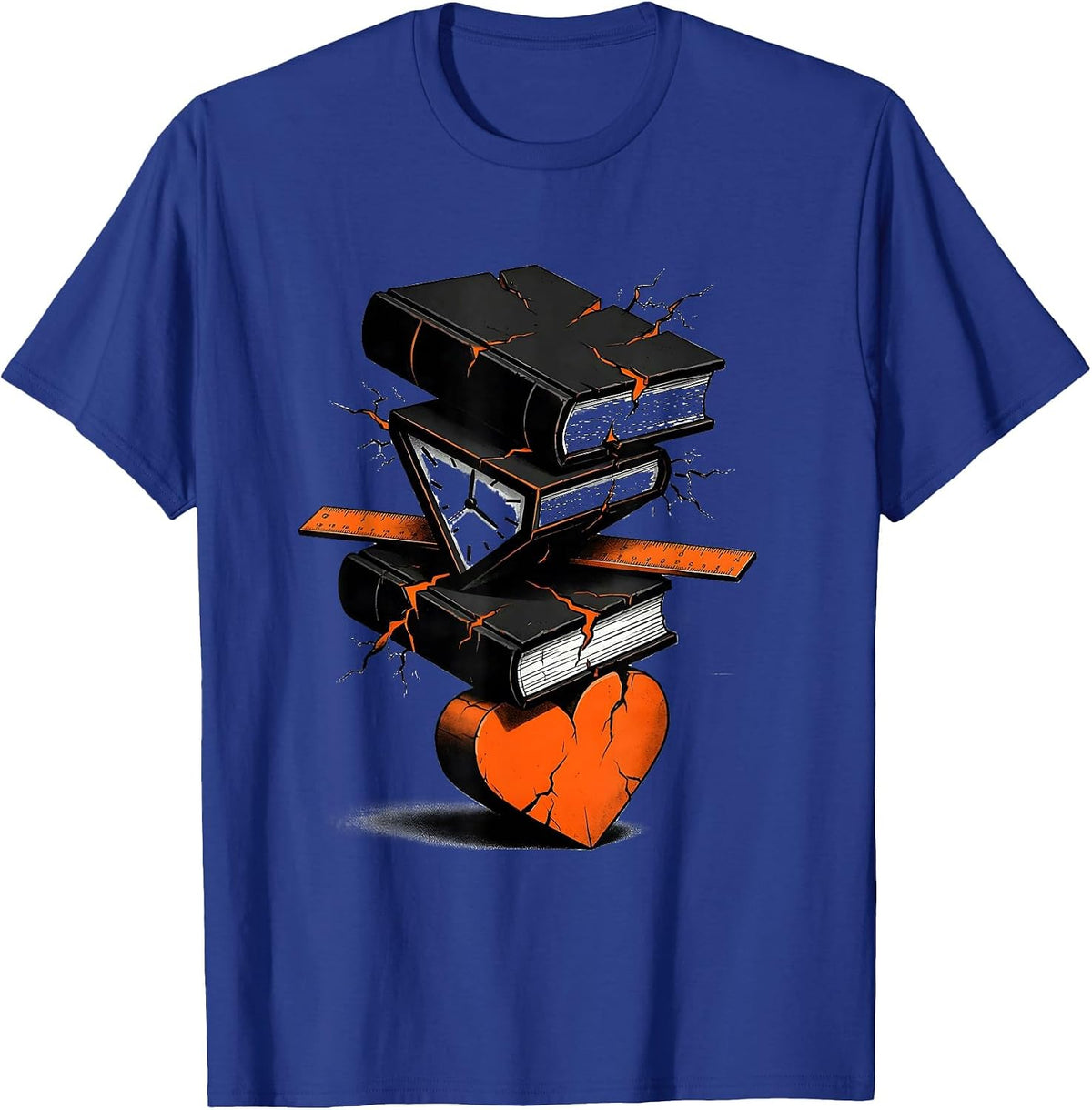 Men's Brutalist Classroom Tower Paraeducator Appreciation Gift T-Shirt - Royal Blue