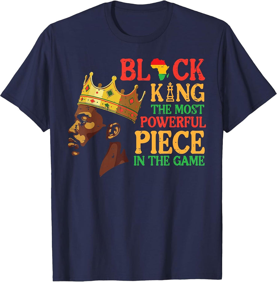 Juneteenth Black King Black History African Dad Men T-Shirt - Navy Blue