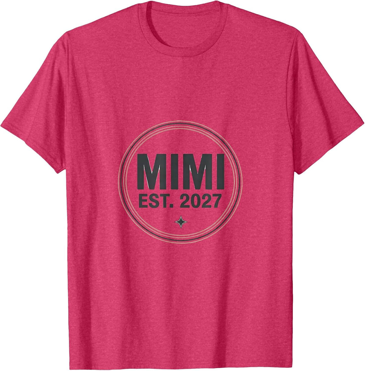 Men's Mimi Est 2027 Minimalist Elegant Font Family Keepsake T-Shirt - Red Heather
