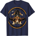 Basset Hound Flopped on Floor Graphic T-Shirt - Navy Blue