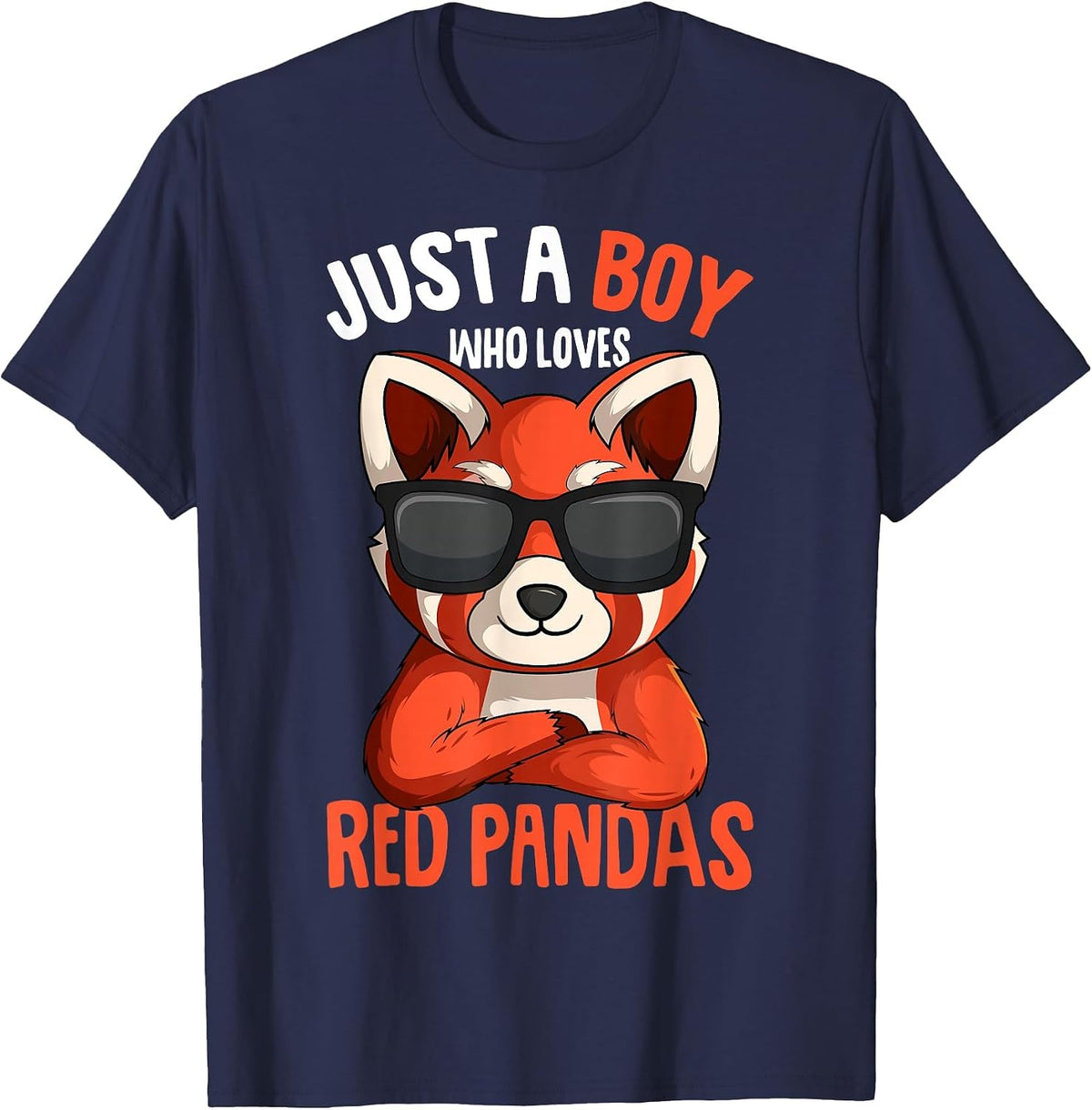 Just a Boy who Loves Red Pandas T-Shirt - Navy Blue