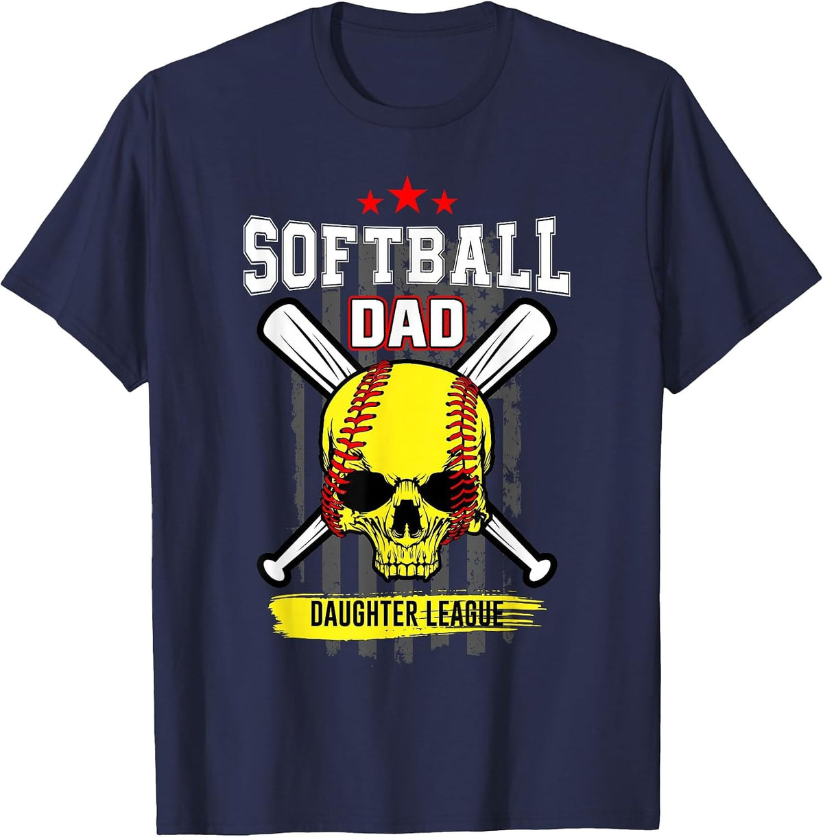 Softball Dad Daughter League T-Shirt - Navy Blue