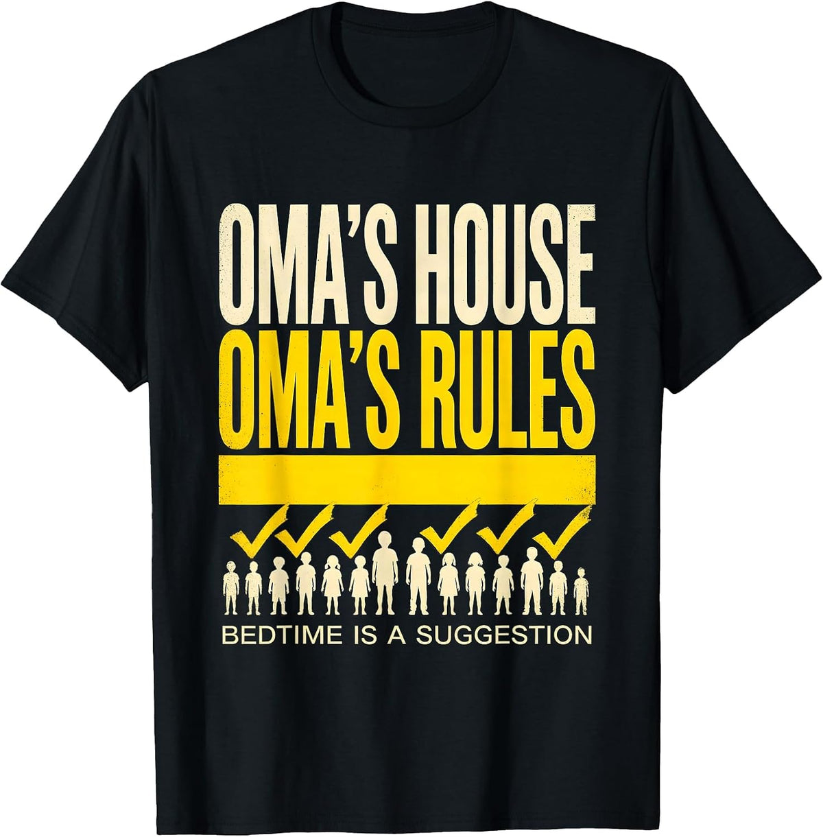 Men's Oma's House Oma's Rules Bedtime Is A Suggestion German T-Shirt - Black