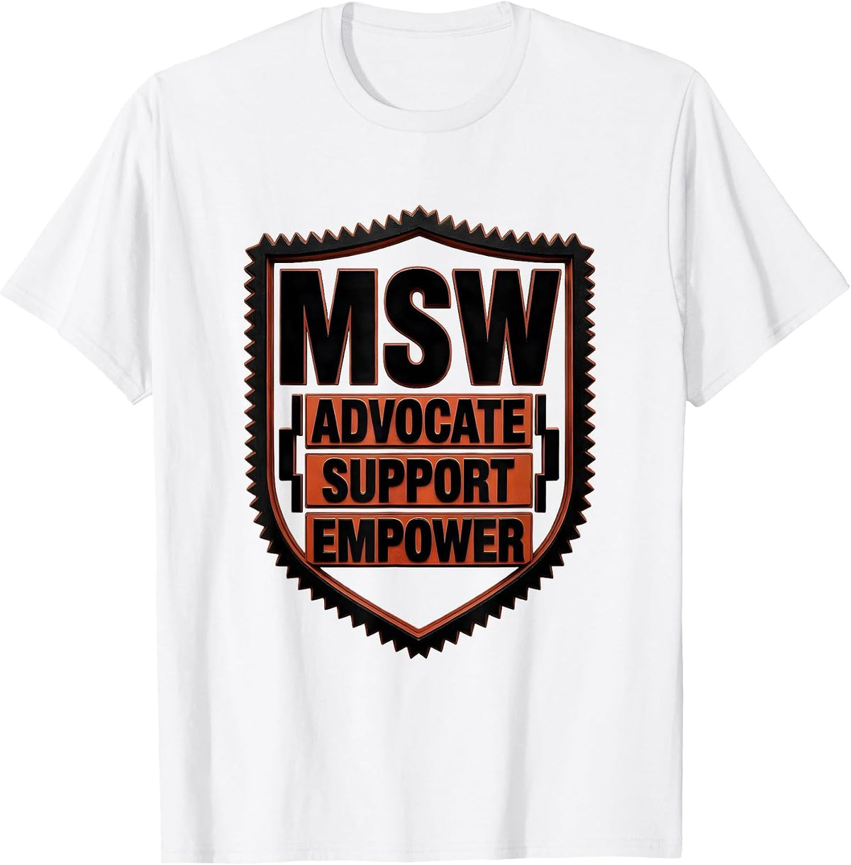 Men's Advocate Support Empower MSW Funny Social Worker Graduation T-Shirt - White