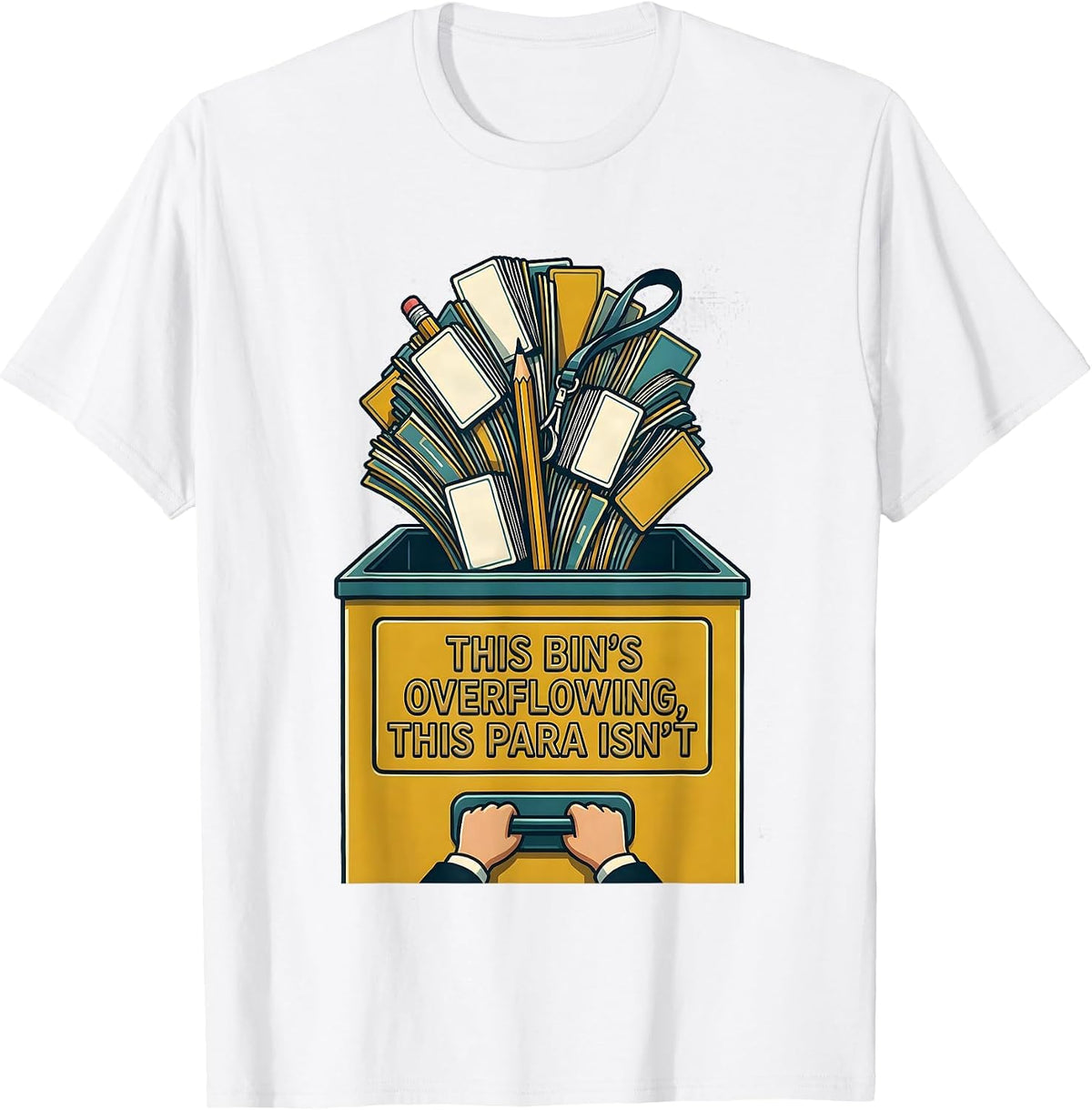 Men's This Bin's Overflowing, This Para Isn't Funny T-Shirt - White
