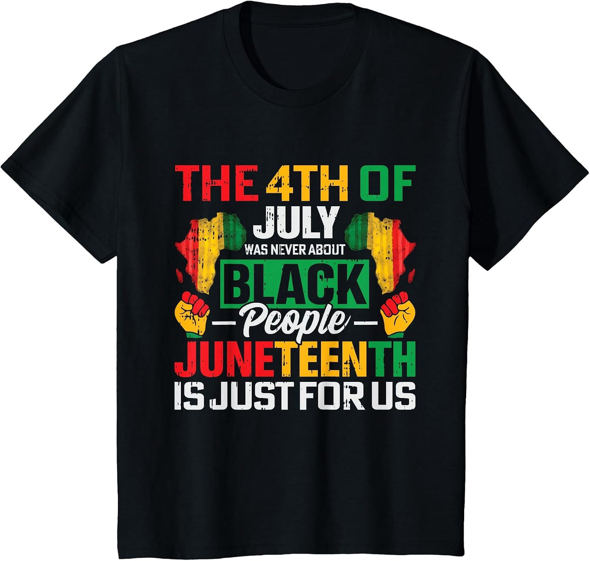 Juneteenth is Just for Us Black History BLM African American T-Shirt - Black