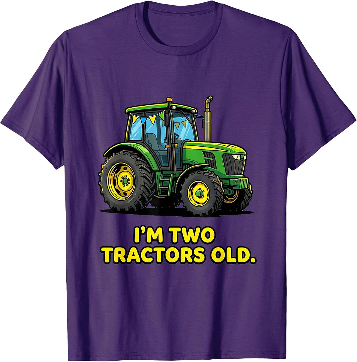 I'm Two Tractors Old Funny Toddler Boy Tractor Lover 2nd T-Shirt - Purple