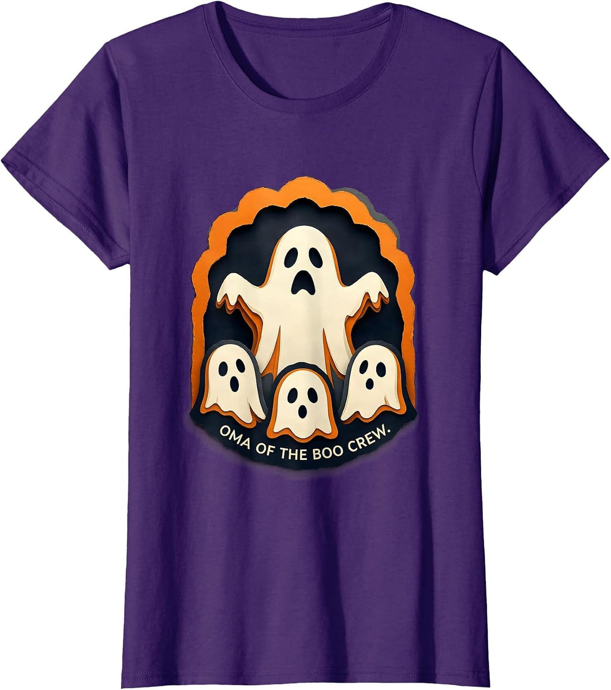 Women's Oma Of The Boo Crew Cute Ghost Family Matching Halloween T-Shirt - Purple