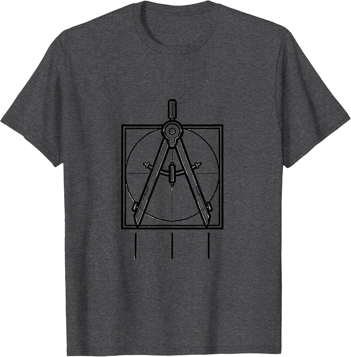 Men's Square and Compasses Freemason Fraternal Pride T-Shirt - Dark Heather Grey
