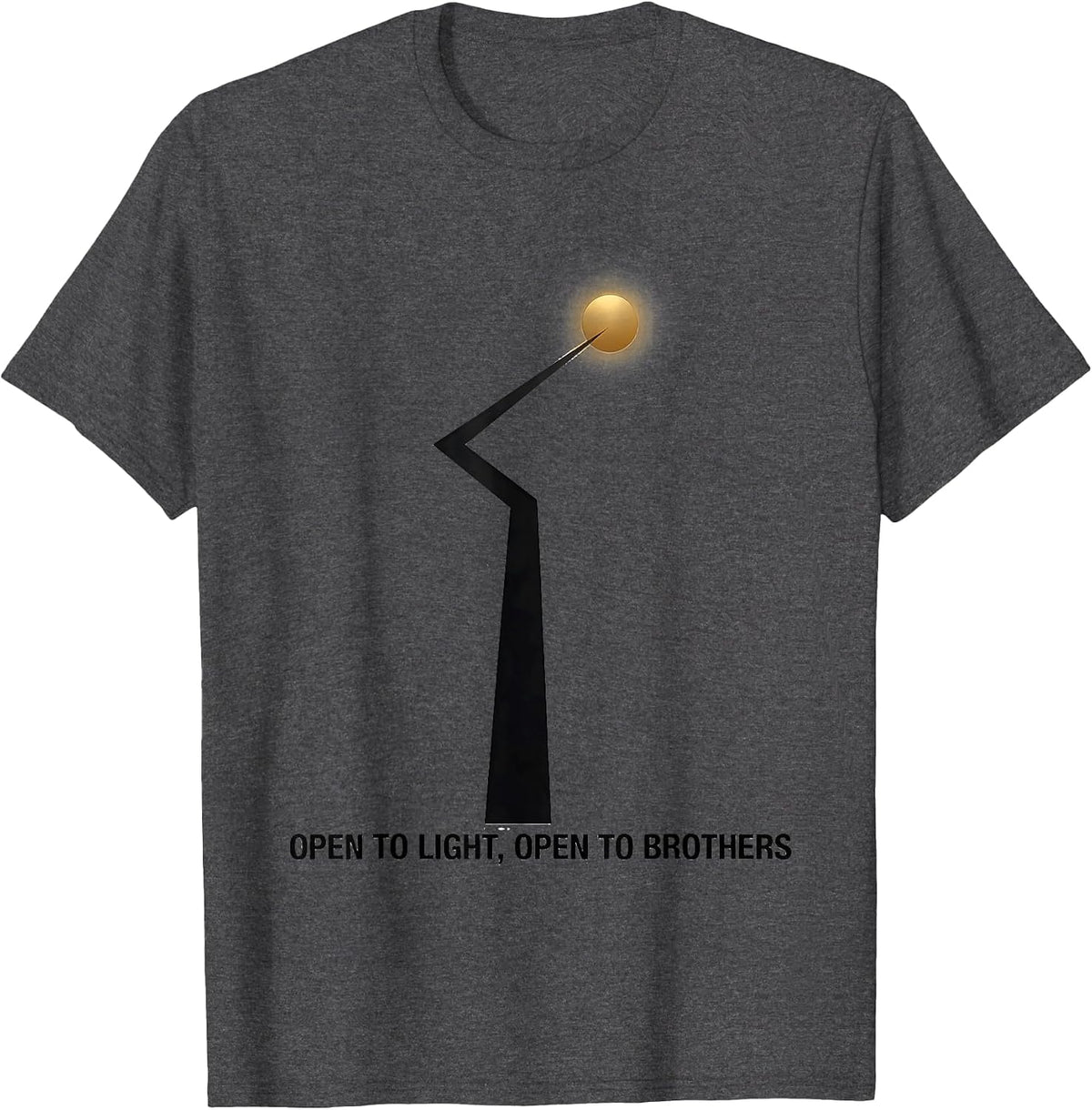 Men's Open To Light Open To Brothers Freemason Masonic Brotherhood T-Shirt - Dark Heather Grey