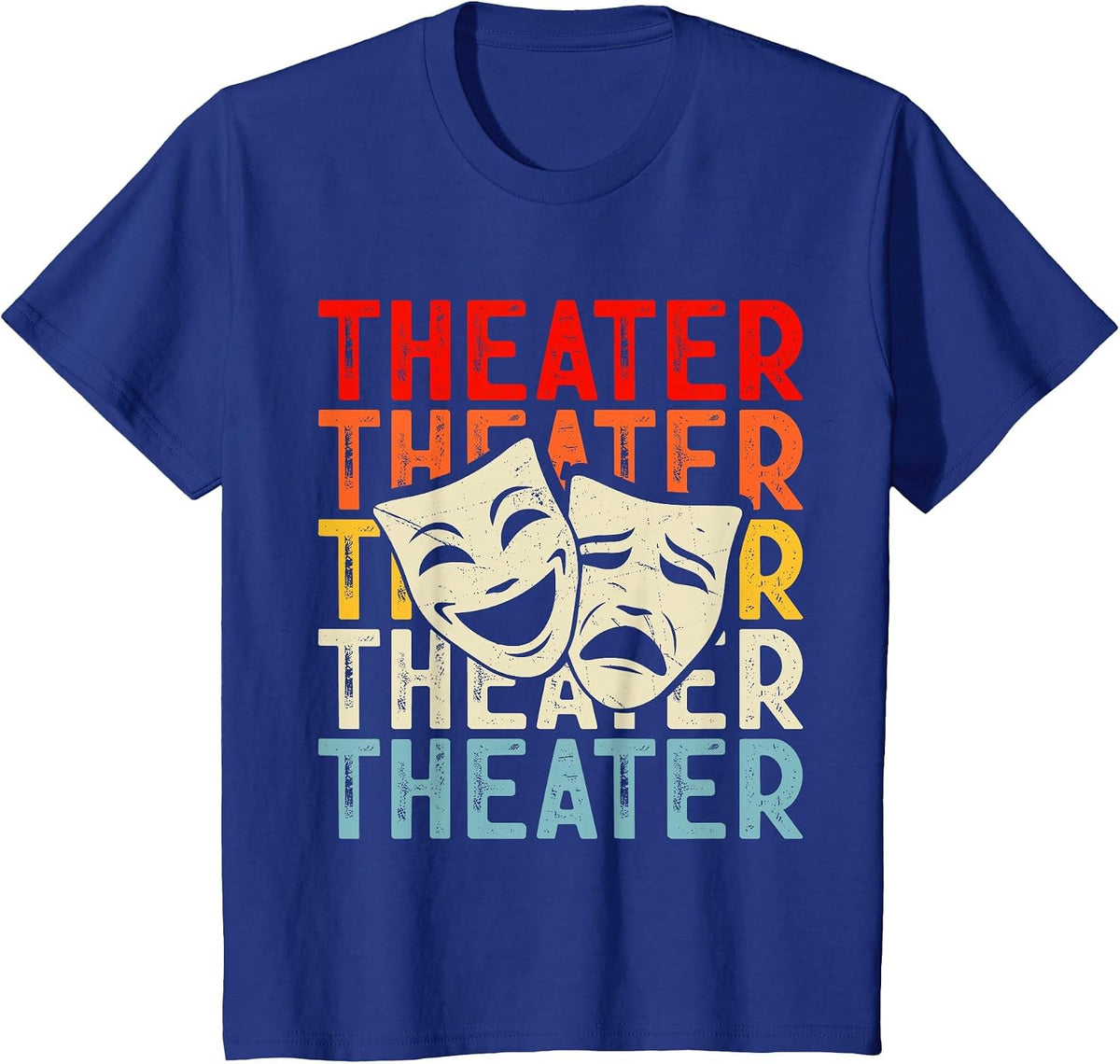 Theater Sunset Vintage Retro T-Shirt - Royal Blue