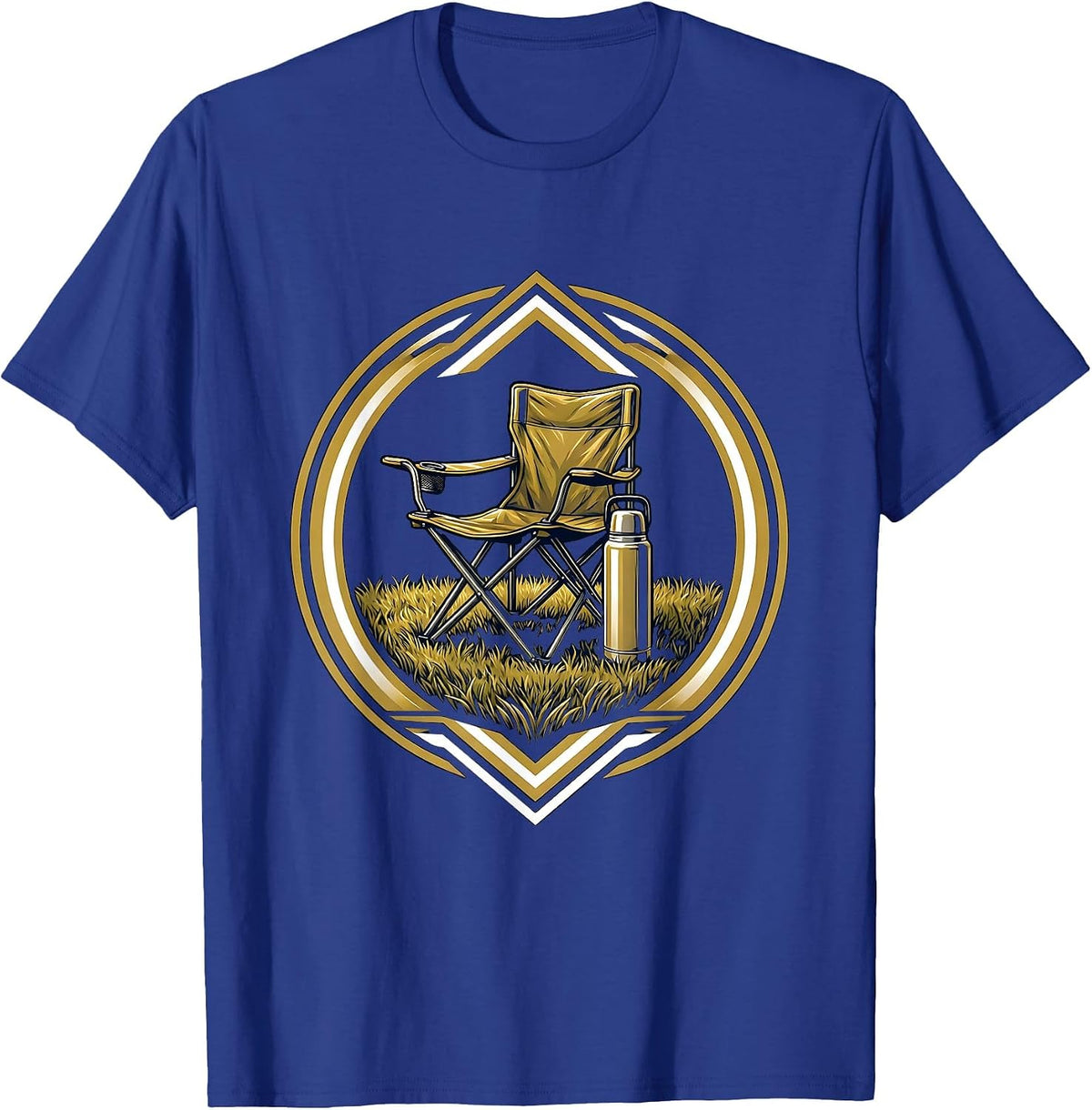 Men's Soccer Dad Folding Chair Thermos Graphic T-Shirt - Royal Blue