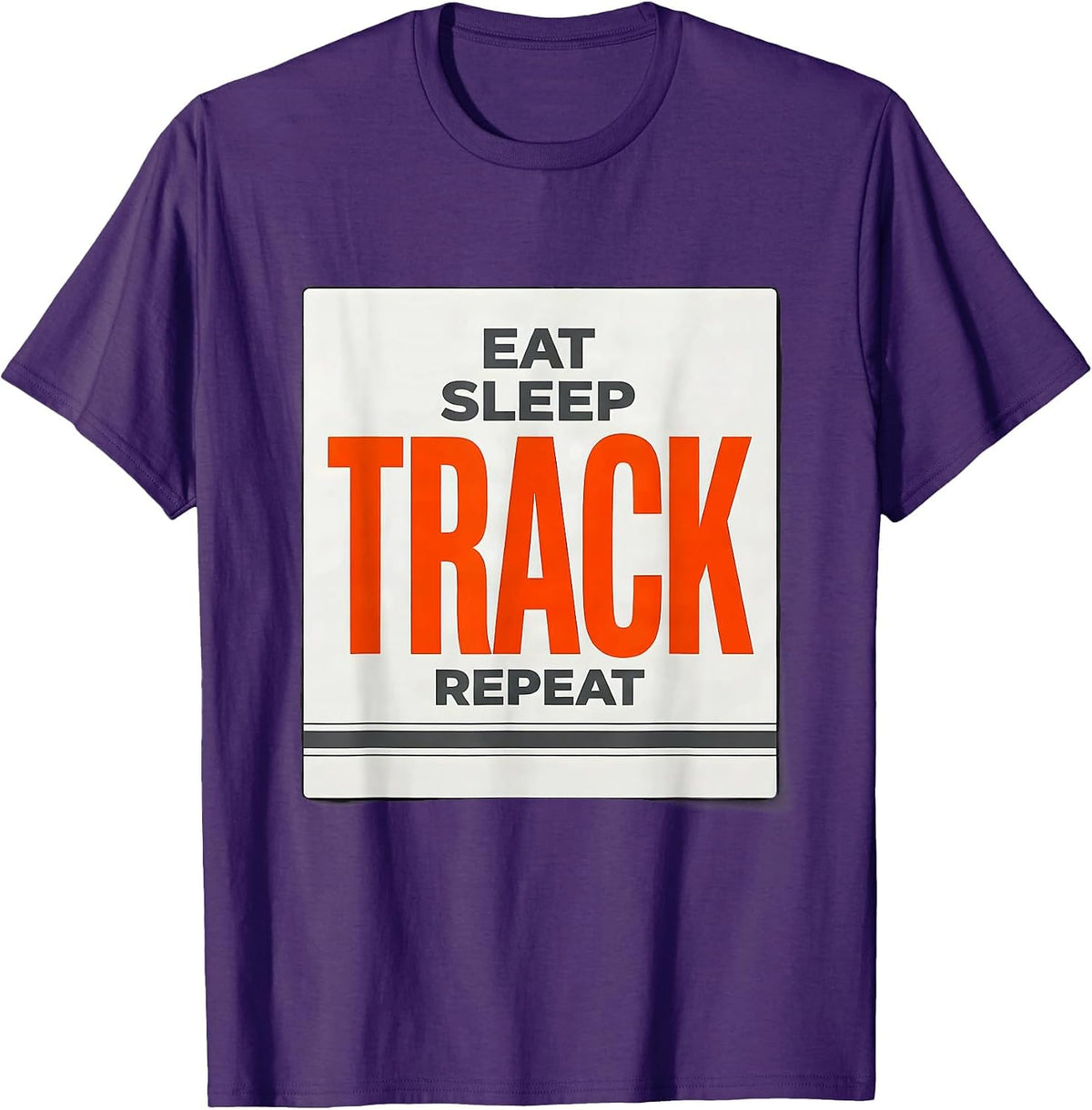 Men's Eat Sleep Track Repeat Funny Track & Field Runner Gift T-Shirt - Purple